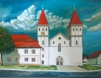 Kloster Heidenheim - Westansicht, 60/80, Ã–l/Lwd.