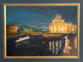 Nachts am Bode-Museum, 50/70, Acryl auf Leinwand