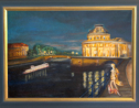 Nachts am Bode-Museum, 50/70, Acryl auf Leinwand