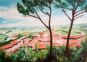 Dächerlandschaft in San Gimignano, Acryl/Leinwand, 50/70